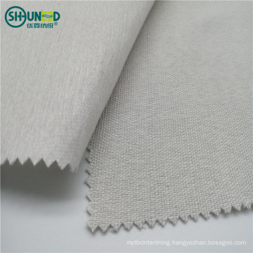 Wholesale high quality single and double layer 100% polyester plain weave woven brushed fabric interlining for tie bag lining
